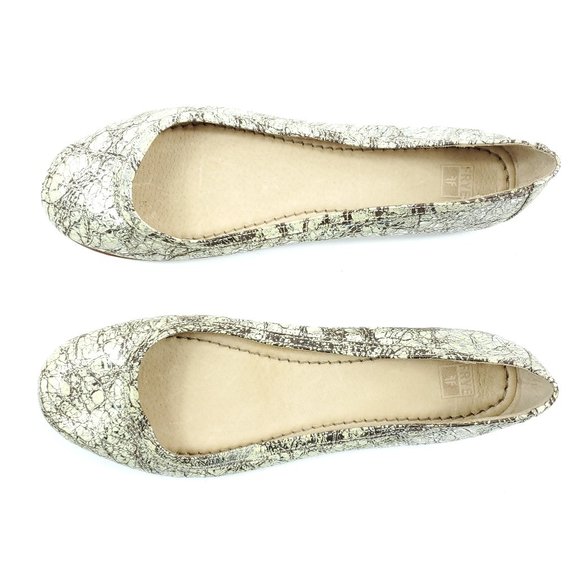 Frye Shoes - Frye Leather Crackle Carson Ballet Flats